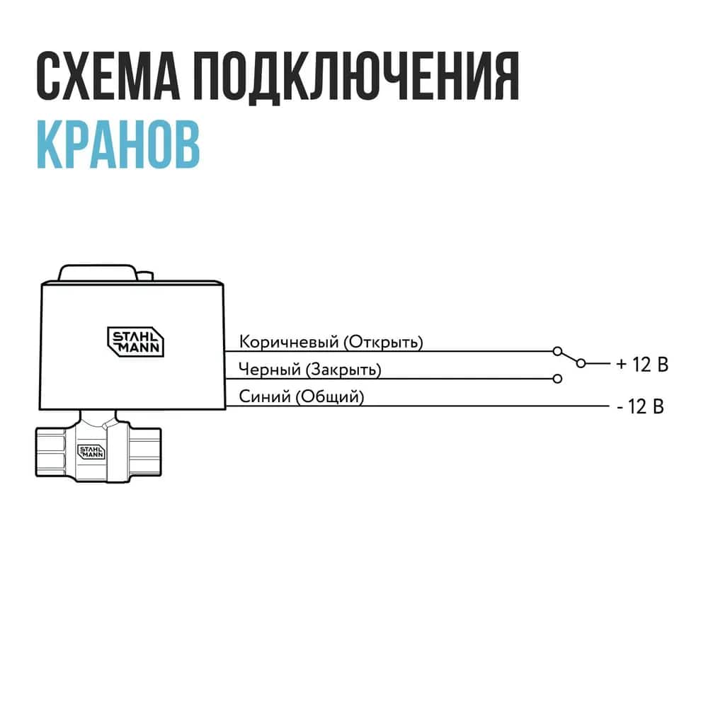 Кран шаровой с электроприводом Stahlmann 1/2F 12В